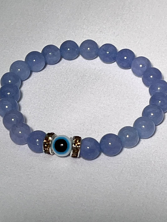 Genuine Aquamarine Crystal Bracelet (8mm)