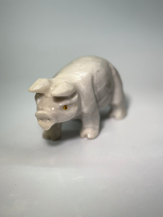 Calcite Crystal Mini Pig Figurine